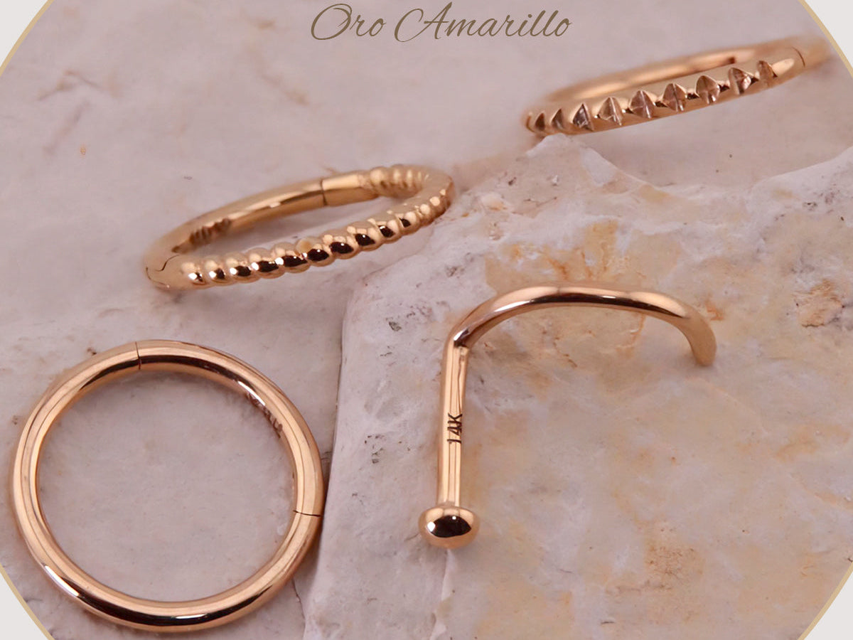 Aros de Nariz en Oro Amarillo 14K: Elegancia y Seguridad