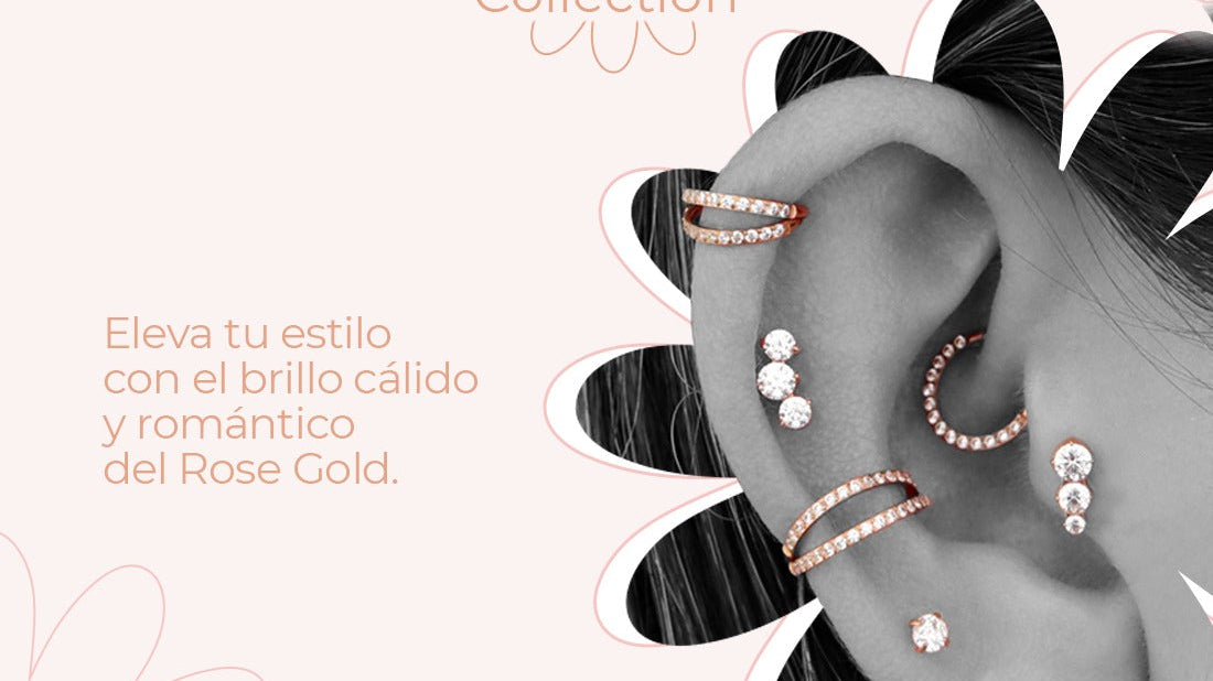 Piercings en oro rosa: eleva tu estilo con un brillo cálido y sofisticado