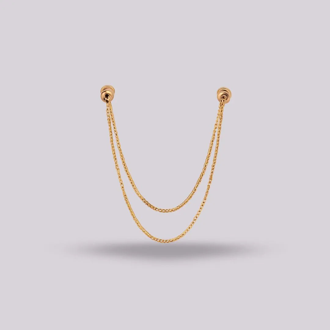 Cadena Doble Oro Italiano Tejido Veneciano