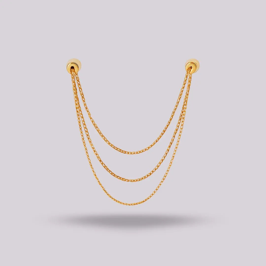 Cadena Triple Oro Italiano Tejido Veneciano