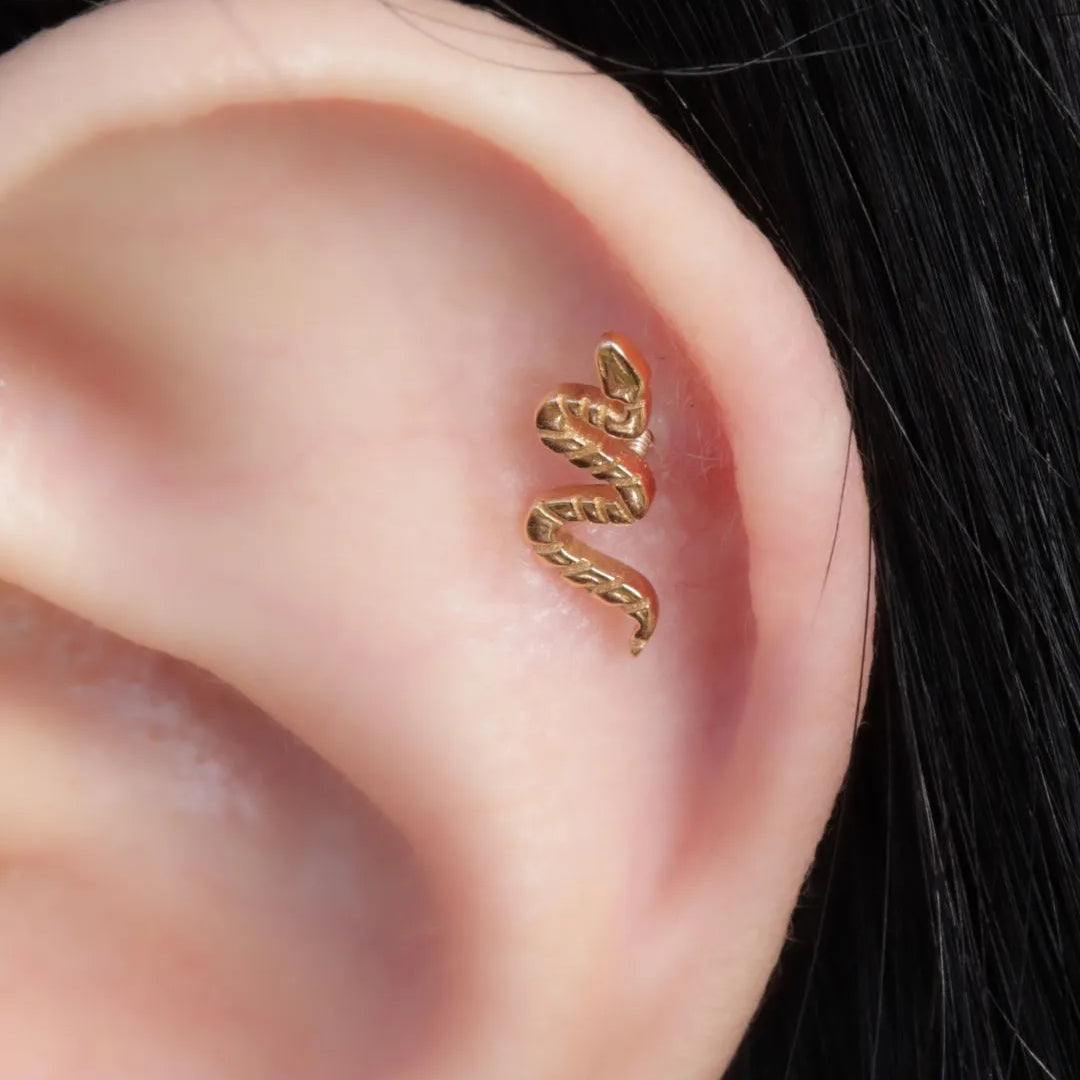 Labret Serpiente en Oro Sólido 18K