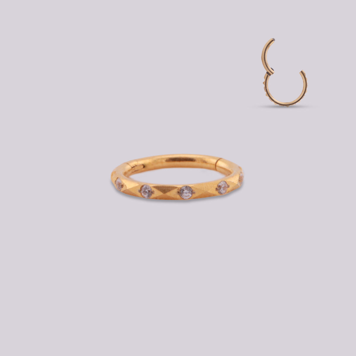 Aro Clicker Lizz en Titanio con Zirconias