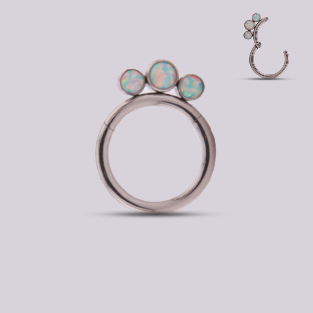 Aro Aster en Titanio con Ópalos