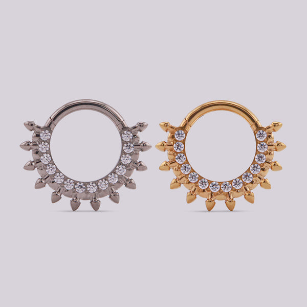 Titanium Sun Clicker Ring for Daith & Septum