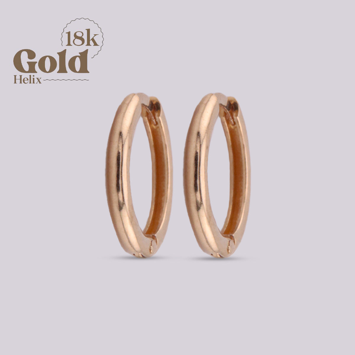 Aretes Clicker de Oro 18K 10 mm