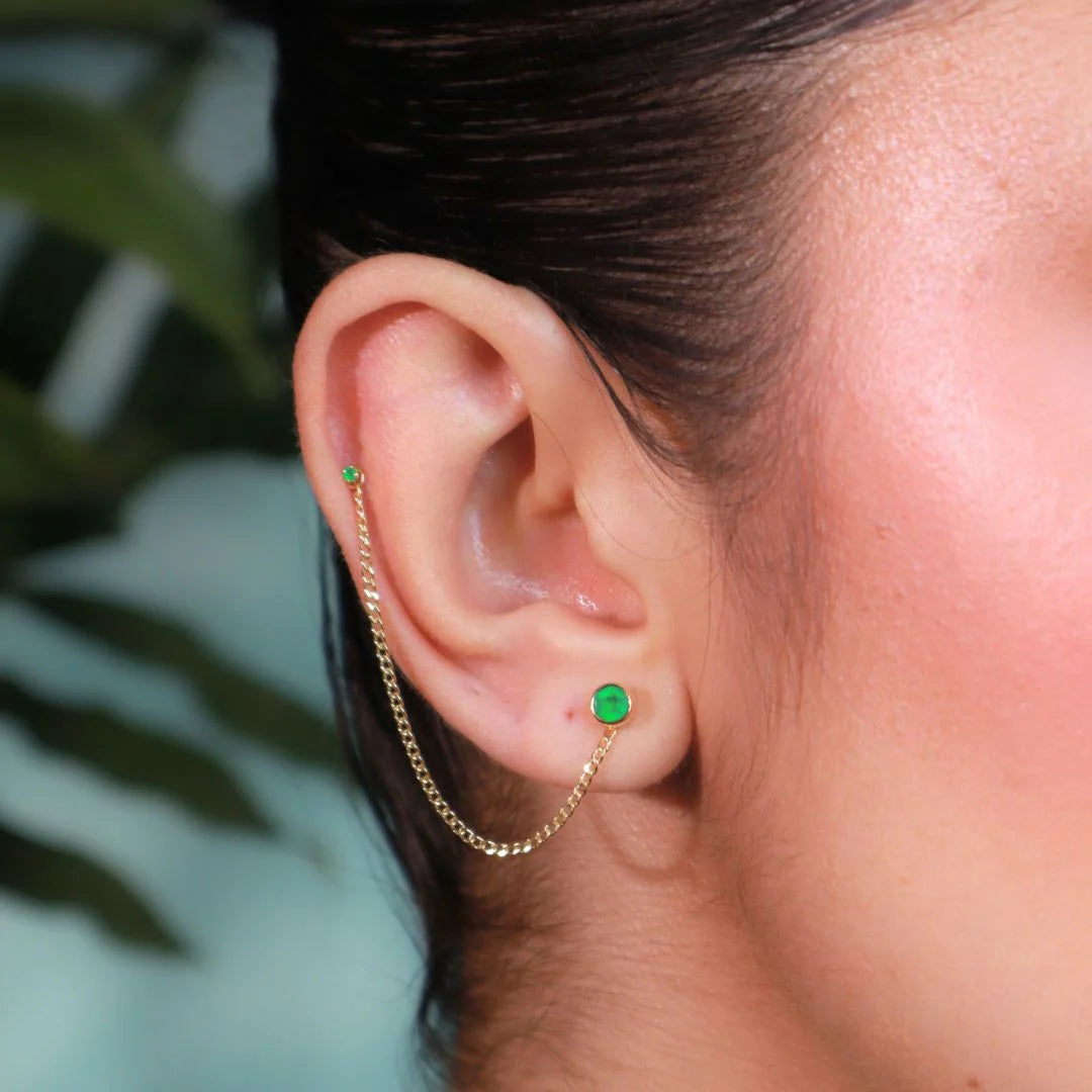 Cadena Cubana Oro Italiano 70 mm Conector de Lujo