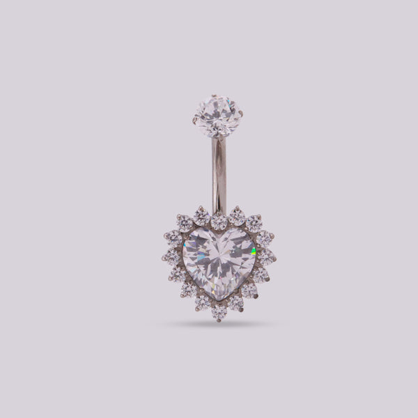 Heart Queen Navel Piercing Silver
