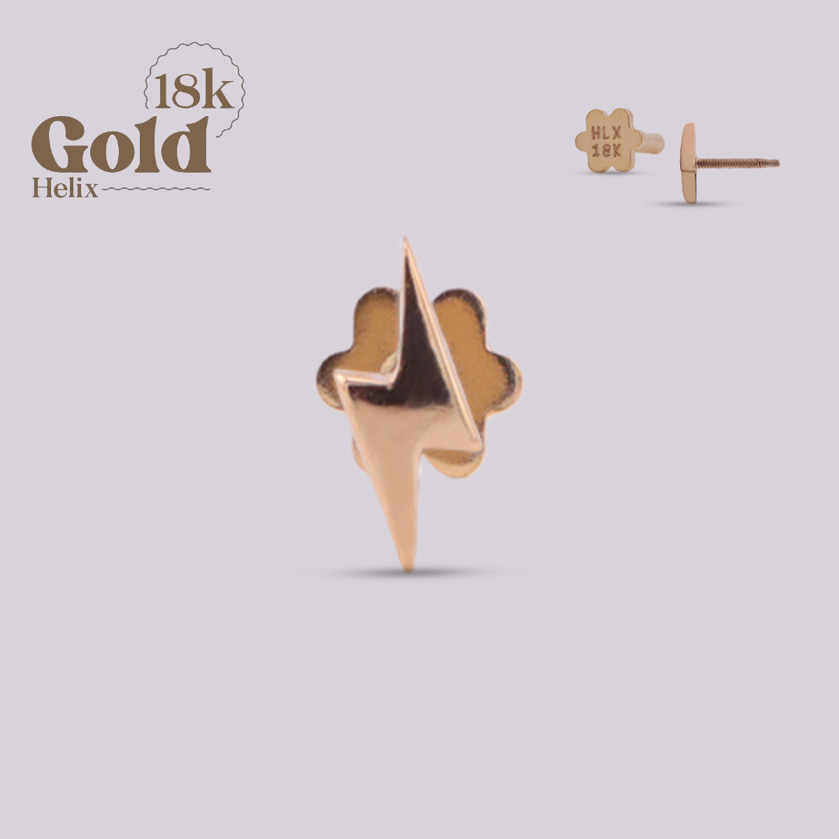 Labret Rayo Oro 18K Pin & Twist