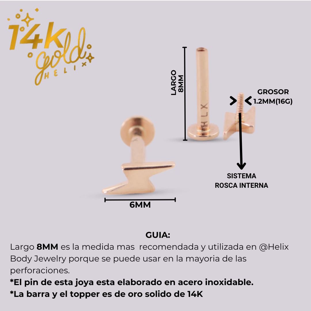 Labret Rayo Luxury Lightning Oro 14K