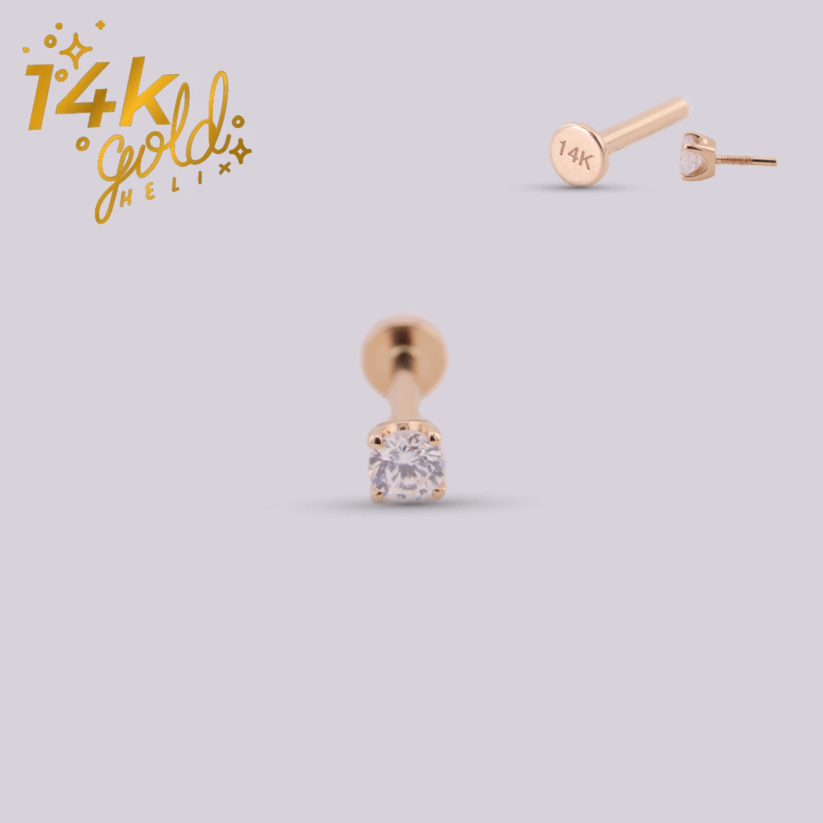 Labret Sparkly Swarovski Oro 14K