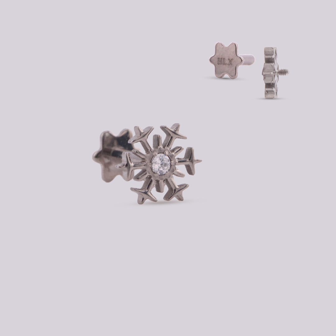 Labret Snow en Titanio con Rosca Interna