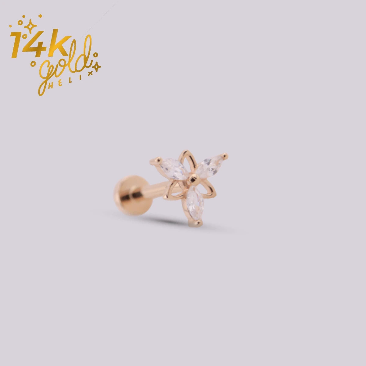 Labret Rigel Luxury Oro 14K con Cristales Swarovski