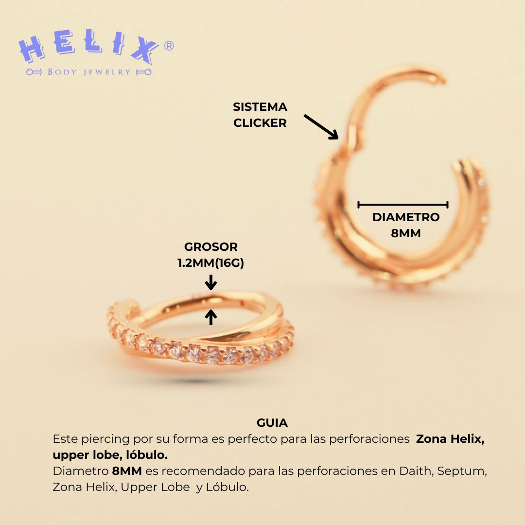 Labret Clicker Amy en Oro 14K