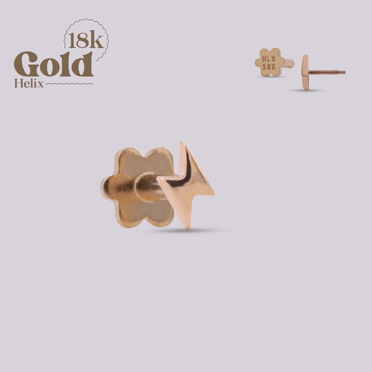 Labret Rayo Oro 18K Pin & Twist