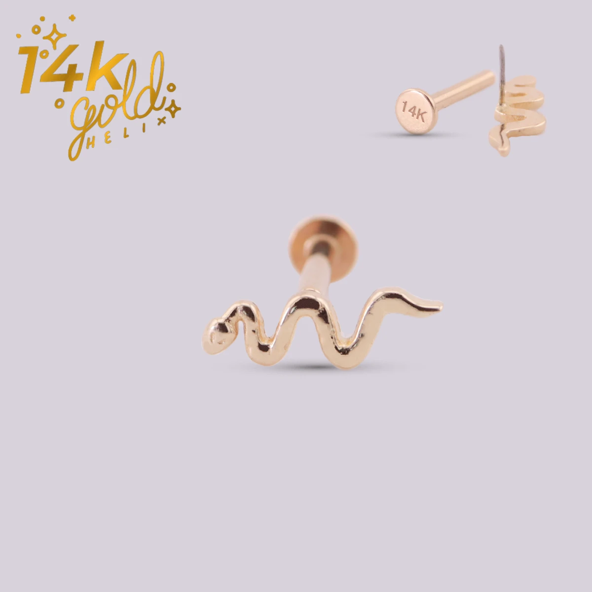 Labret Serpiente Luxury Sily Oro 14K