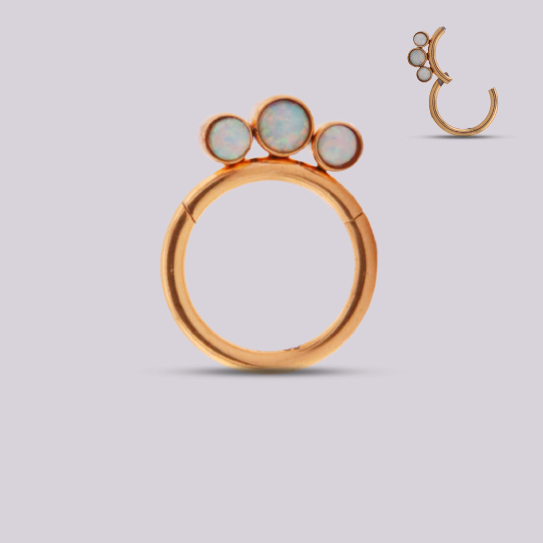 Aro Aster en Titanio con Ópalos