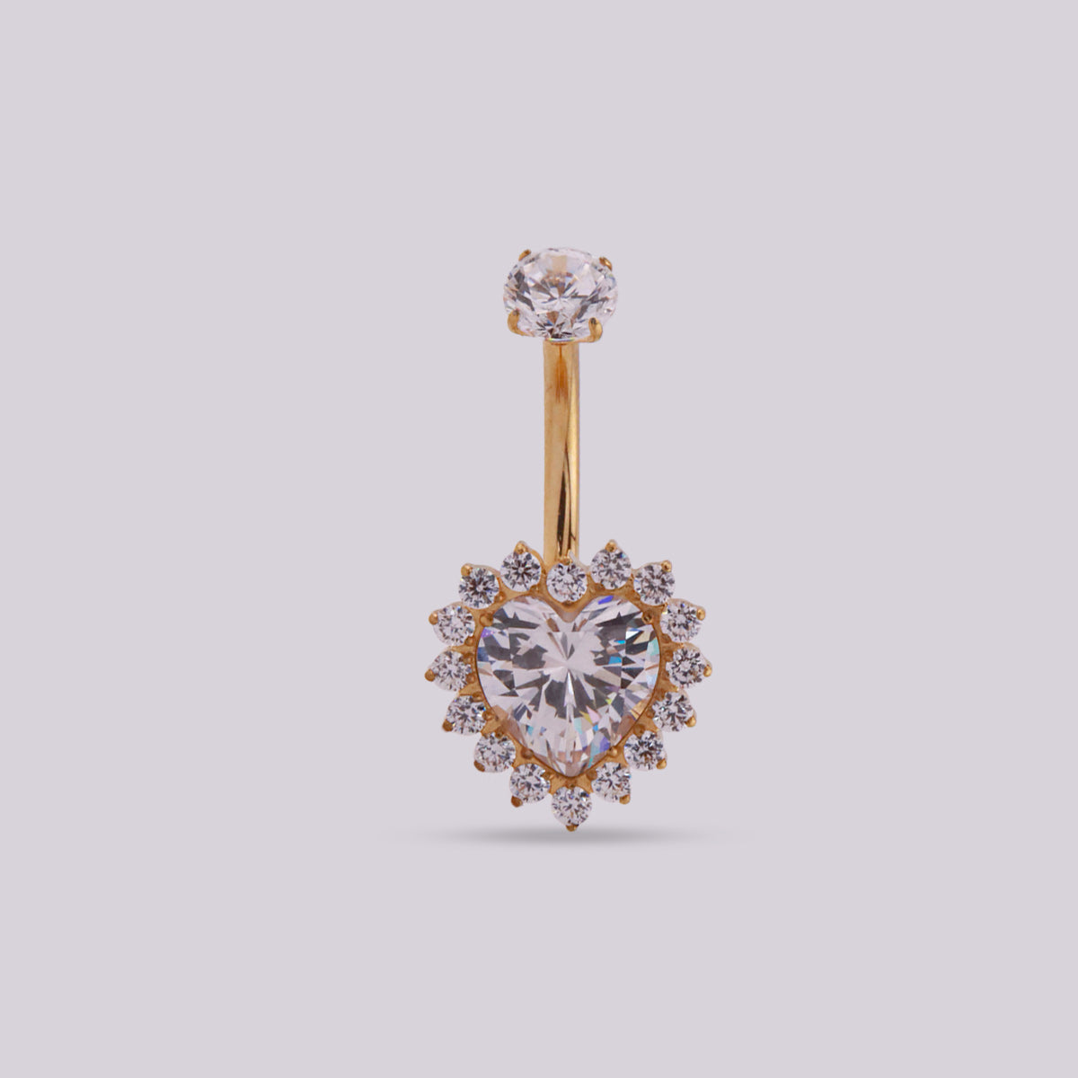 Piercing de Ombligo Heart Queen en Titanio Dorado