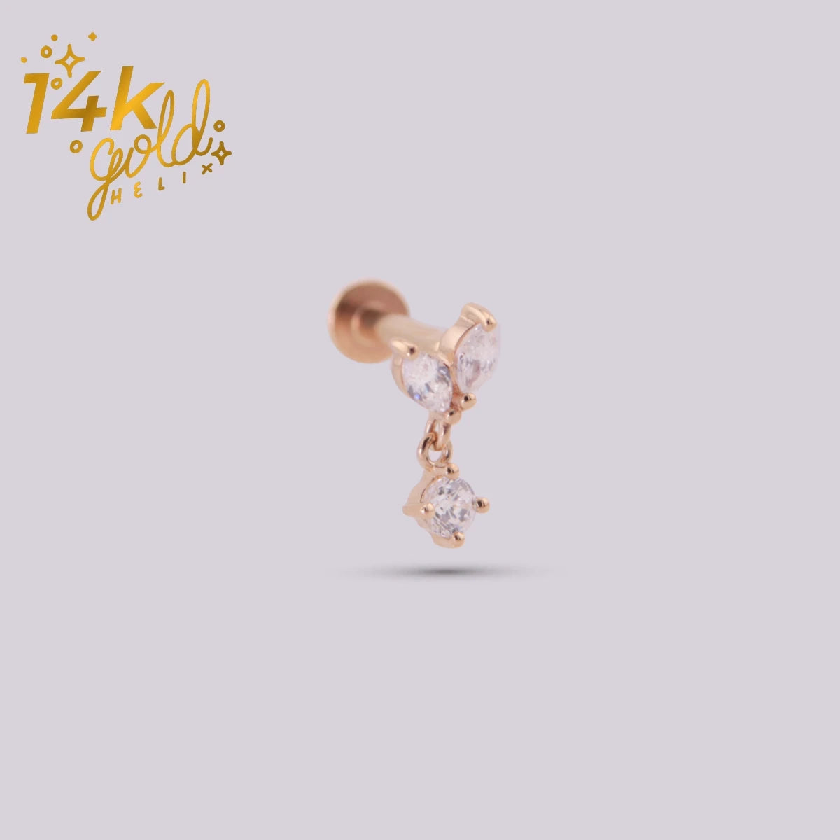 Labret Aroa Luxury Oro 14K con Cristales Swarovski