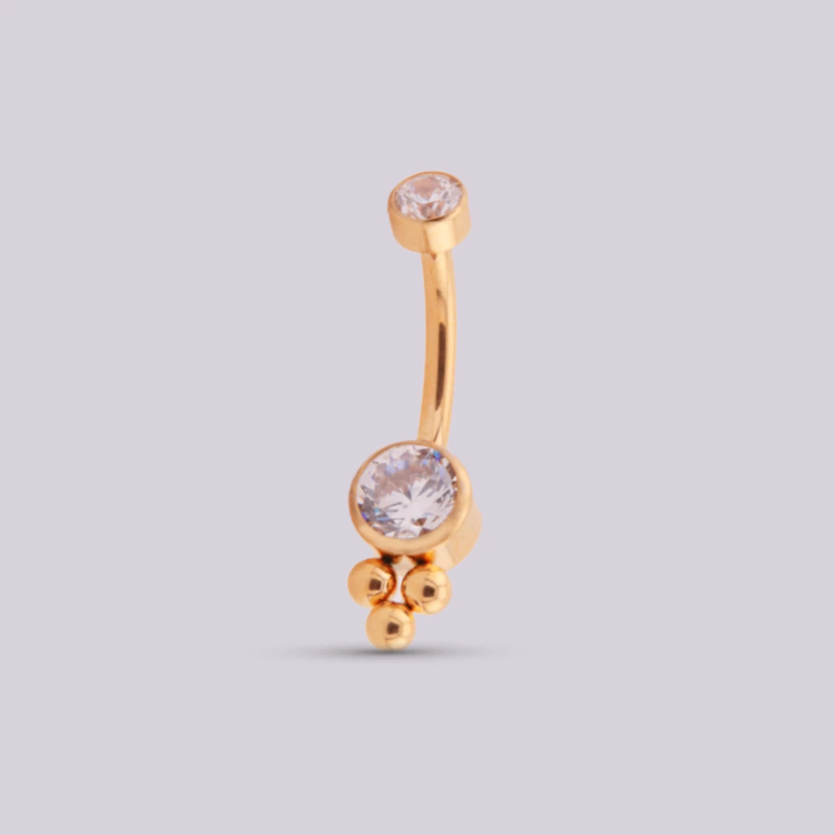 Piercing de Ombligo Trinity en Titanio – Dorado