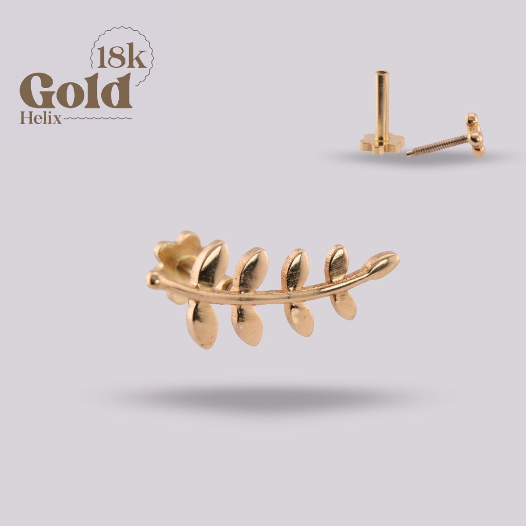Labret Laurel con Pétalos | Oro 18K