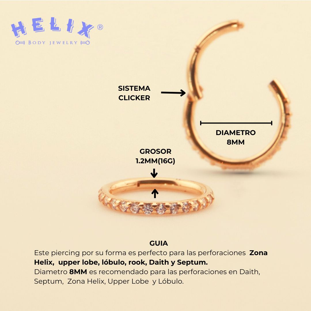 Clicker Luxury Zircon en Oro 14K