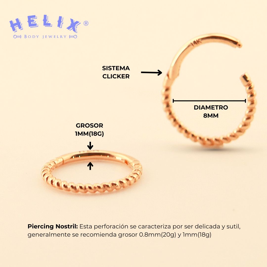 Nostril Luxury Braid en Oro 14K