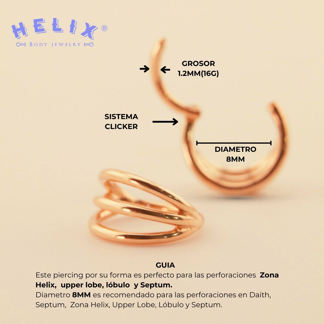 Luxury Cleo – Aro Clicker en Oro 14K