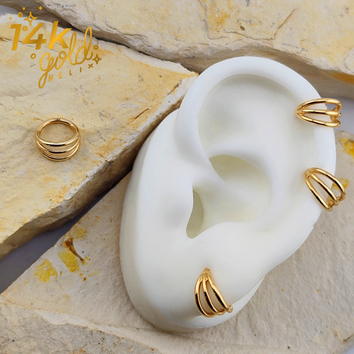 Luxury Cleo – Aro Clicker en Oro 14K