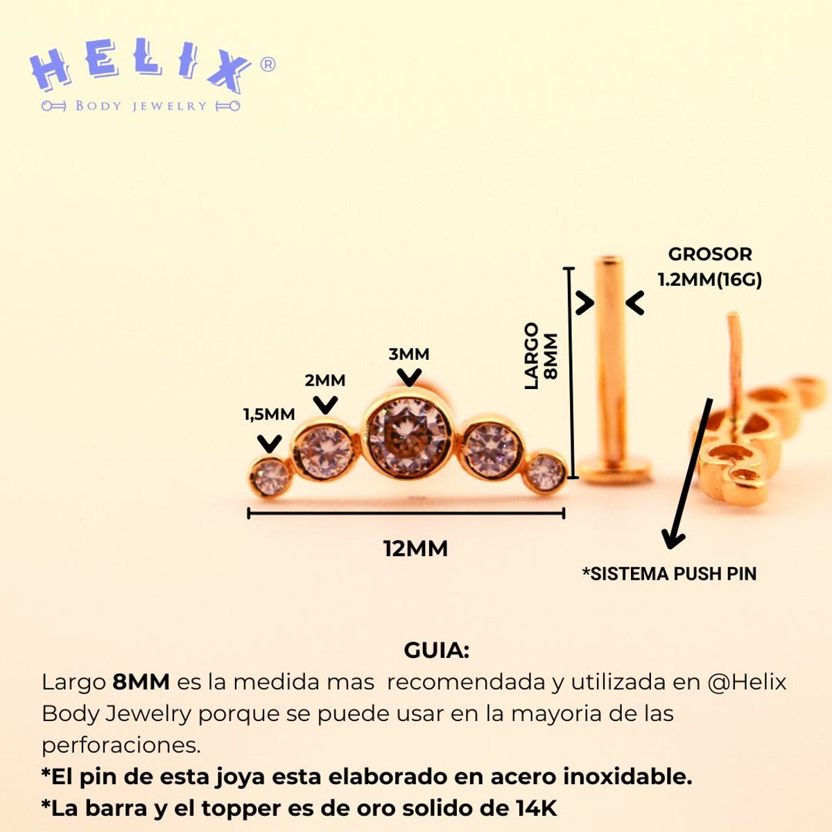 Labret Luxury Midas en Oro 14K